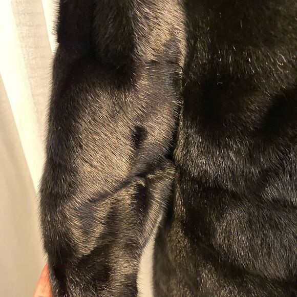 Real mink cropped coat, 3/4 sleeve, 100% mink, S-M - Picture 3 of 9